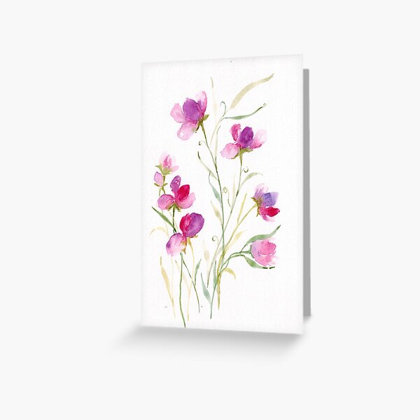 Item preview, sweet peas in watercolour a designed and sold by SCdesignqld.
