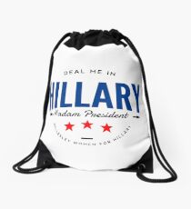 Deal Me in Hillary Clinton Drawstring Bag