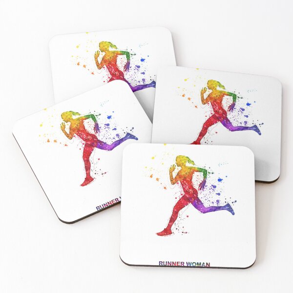 Item preview, Runner Woman Print Sports Health Wall Art Decor Colors Poster colorful Gift  designed and sold by Rockwpapart.