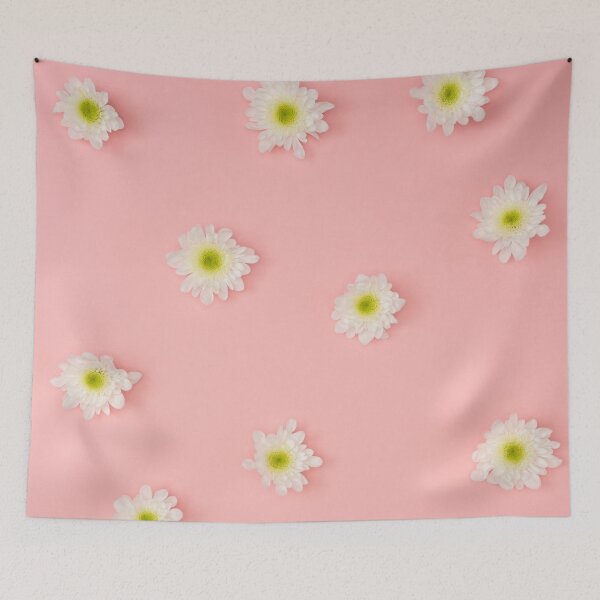 Item preview, flower pattern white for pink background designed and sold by TKMENG-Shop.