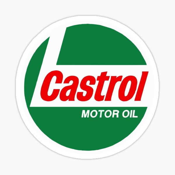 Motorsport-Aufkleber CASTROL Schriftzug 19 cm 2 Stück schwarz/weiss Oldtimer 80s