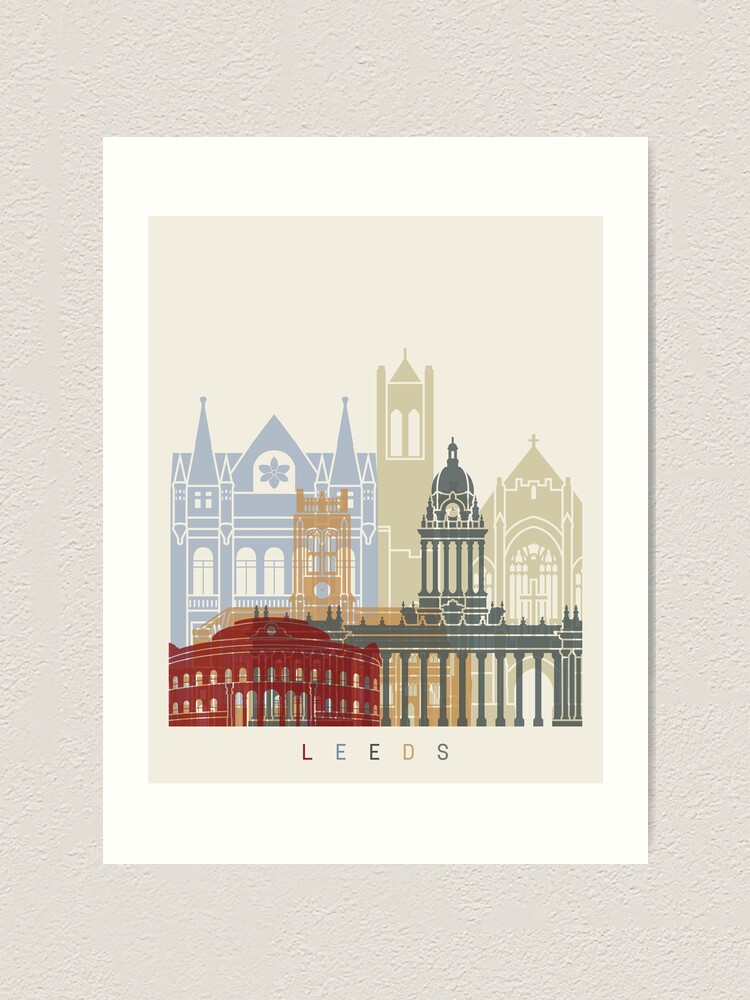 "Leeds skyline poster" Art Print for Sale by paulrommer Redbubble