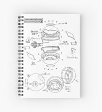 Pokeball Engineering Schematic Spiral Notebook