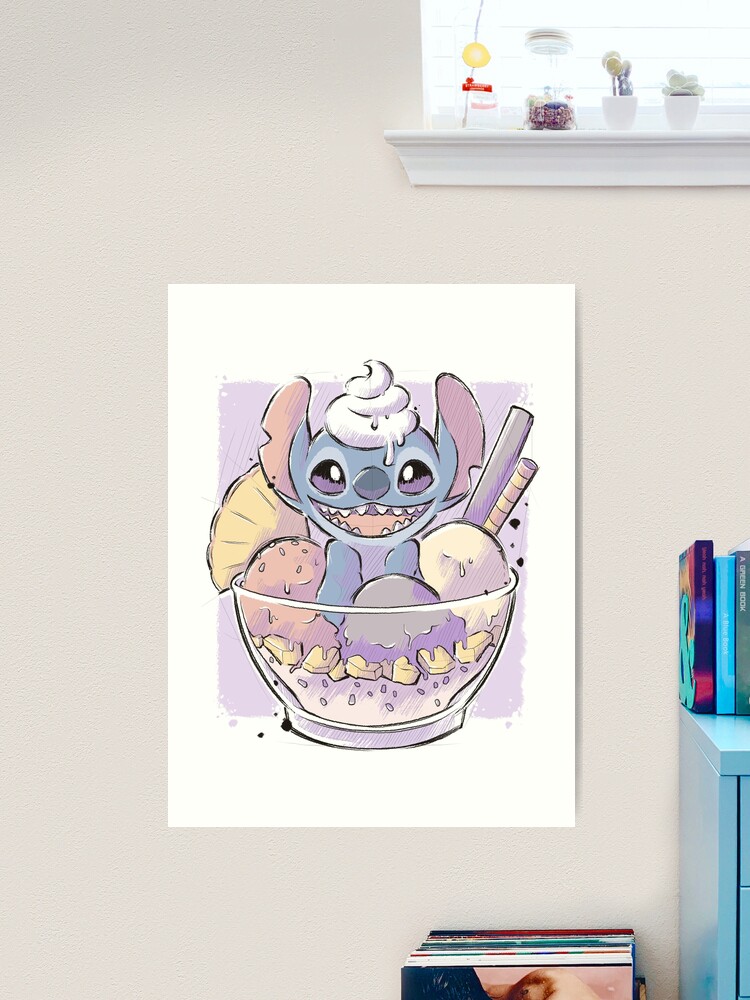 Stitch Ice Cream Poster for Sale by xMorfina