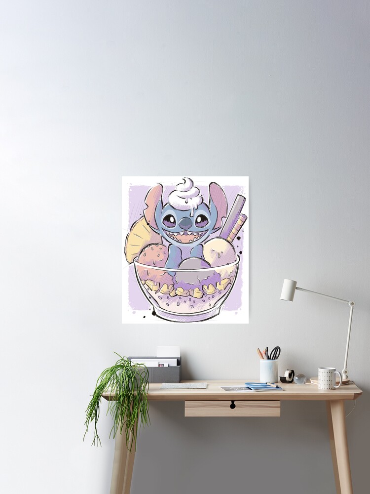 Stitch Ice Cream Poster for Sale by xMorfina