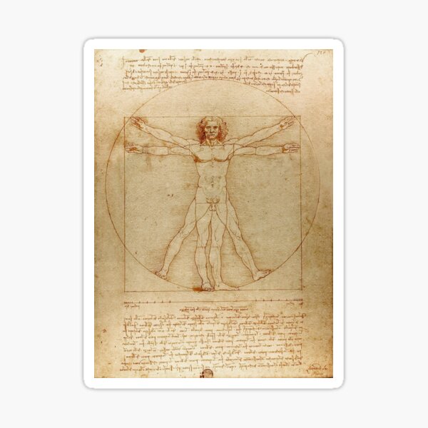 Aperçu de l'œuvre L'Homme de Vitruve de Léonard de Vinci créée et vendue par Vintage Designs +.