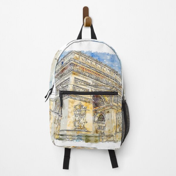 Item preview, Arc De Triomphe Paris Watercolor Sketch Hand Drawn Illustration designed and sold by Peekonet.