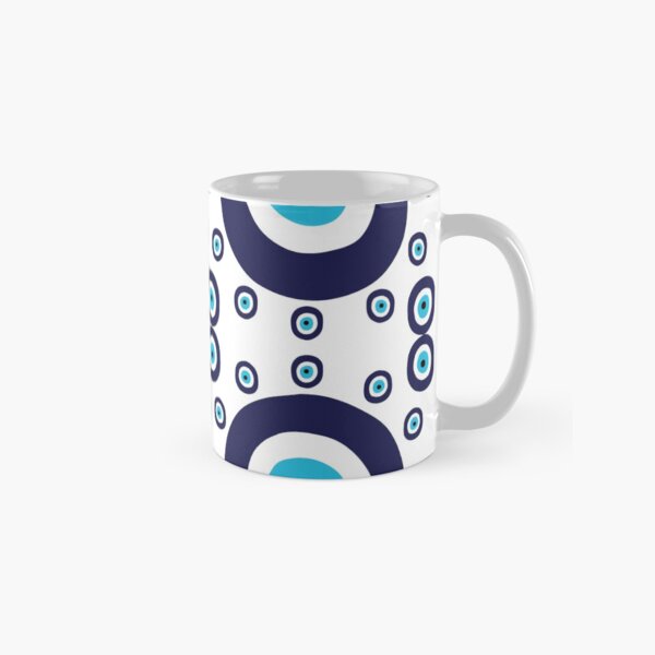 Aperçu de l'œuvre Motif porte-bonheur bleu marine et Aqua Nazar Evil Eye créée et vendue par HotHibiscus.