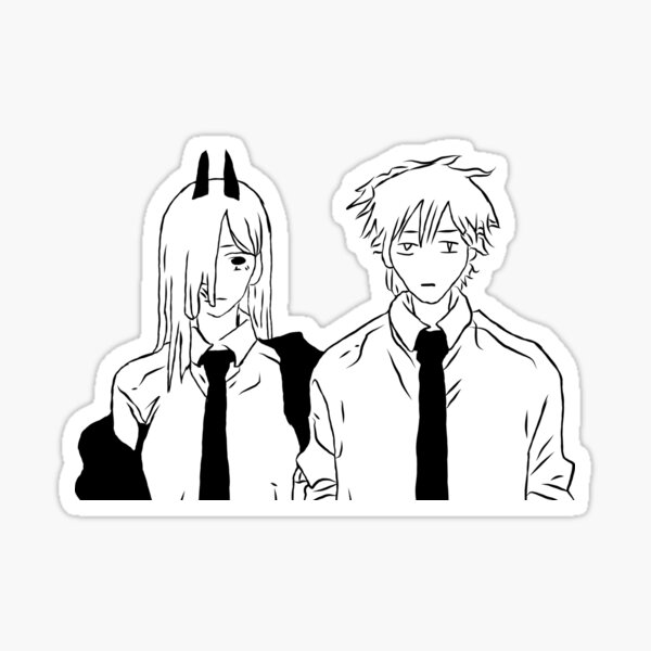 Denji and Power lowq Sticker
