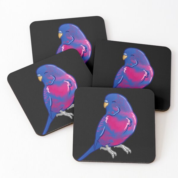 Item preview, Bisexual Pride Budgie designed and sold by AdoraBirdArt.