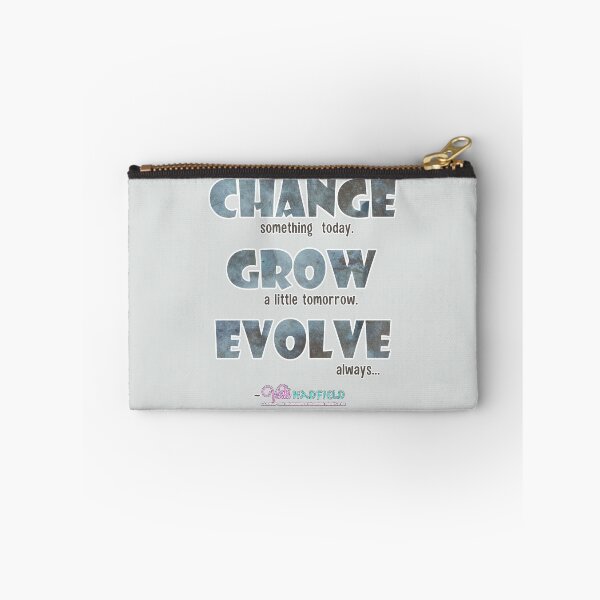 Item preview, Change Grow Evolve : Inspirational Quote - Bold font Blue Grey Brown Grunge texture ~ Vicki Hadfield designed and sold by Printable Pressies.