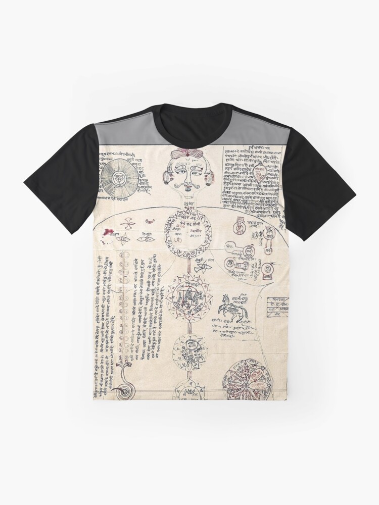 Thumbnail 4 of 5, Graphic T-Shirt, Kundalini Power - Indic Manuscript 347 designed and sold by Mantra-tshirt.