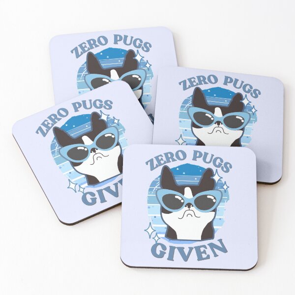 Item preview, ZERO PUGS GIVEN Cute Pug Wearing Sunglasses designed and sold by sunnyxvibesss.