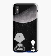 snoopy staring at the moon iPhone Case/Skin