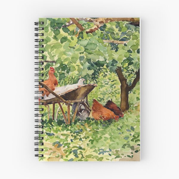 Item preview, chickens beneath my nectarine tree designed and sold by Margaret Merry.
