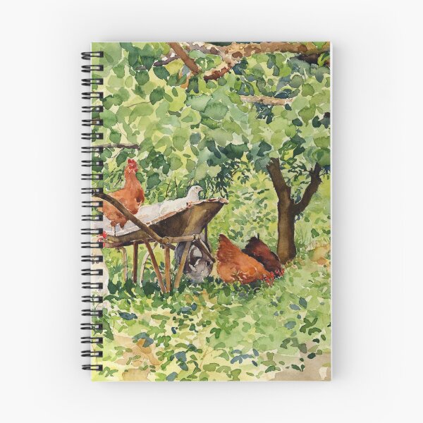 Item preview, chickens beneath my nectarine tree designed and sold by Margaret Merry.