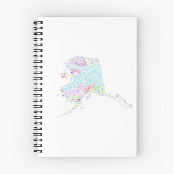 Item preview, Alaska River Basin Map in Rainbow Colours with White Background designed and sold by GrasshopperGeo.