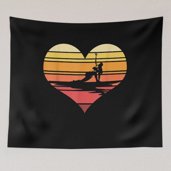 Item preview, Retro Yoga Heart Stand Up Paddler Paddleboarding Sup designed and sold by anniet33.