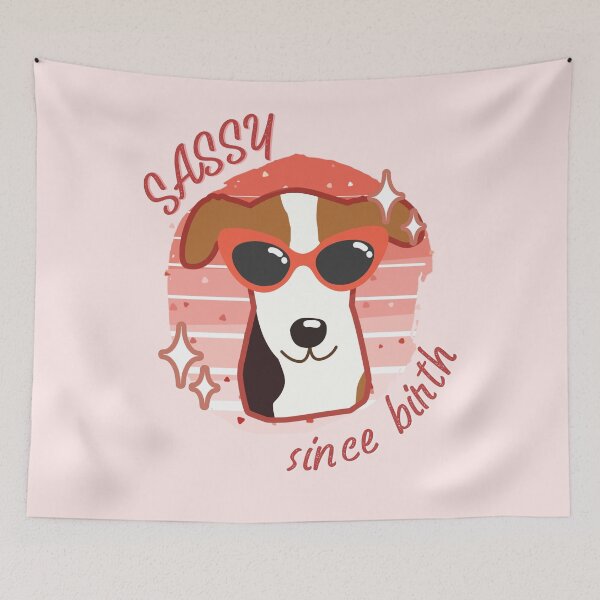 Item preview, SASSY SINCE BIRTH Dog Wearing Sunglasses designed and sold by sunnyxvibesss.