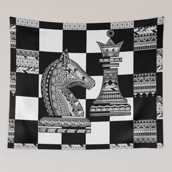 Item preview, Chess Knight and Queen - Zen Art designed and sold by k9printart.
