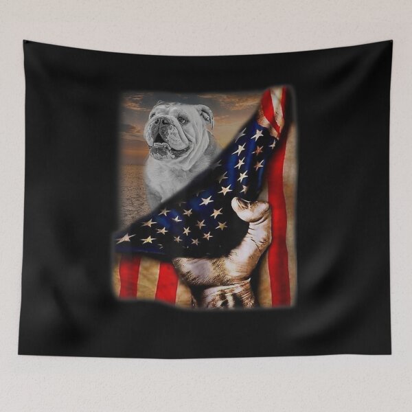 Item preview, English Bulldog American Flag 4th Of July Dog Lover designed and sold by anniet33.