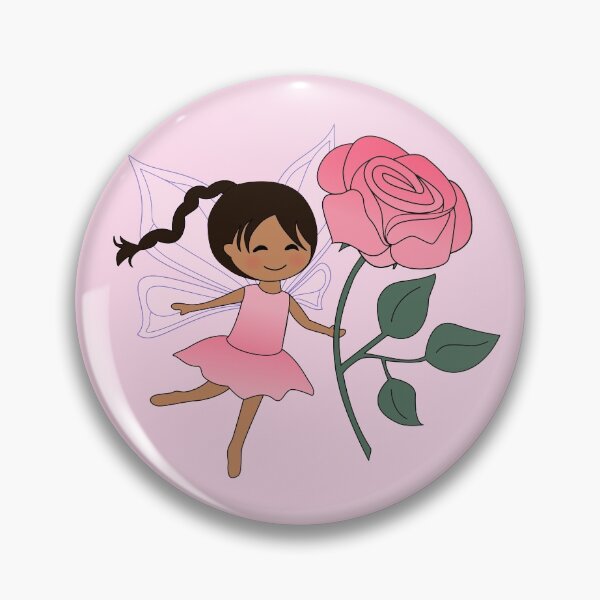 Item preview, Magical Fairy  Girl, Rose, brunette, long braid, on soft pink designed and sold by nutmegfairy.