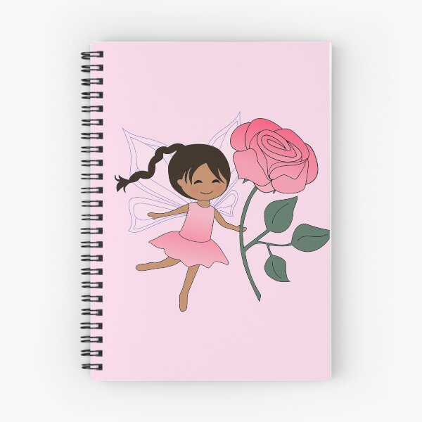 Item preview, Magical Fairy  Girl, Rose, brunette, long braid, on soft pink designed and sold by nutmegfairy.