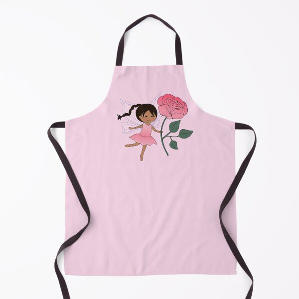 Item preview, Magical Fairy Girl, Rose, brunette, long braid, on soft pink designed and sold by nutmegfairy.