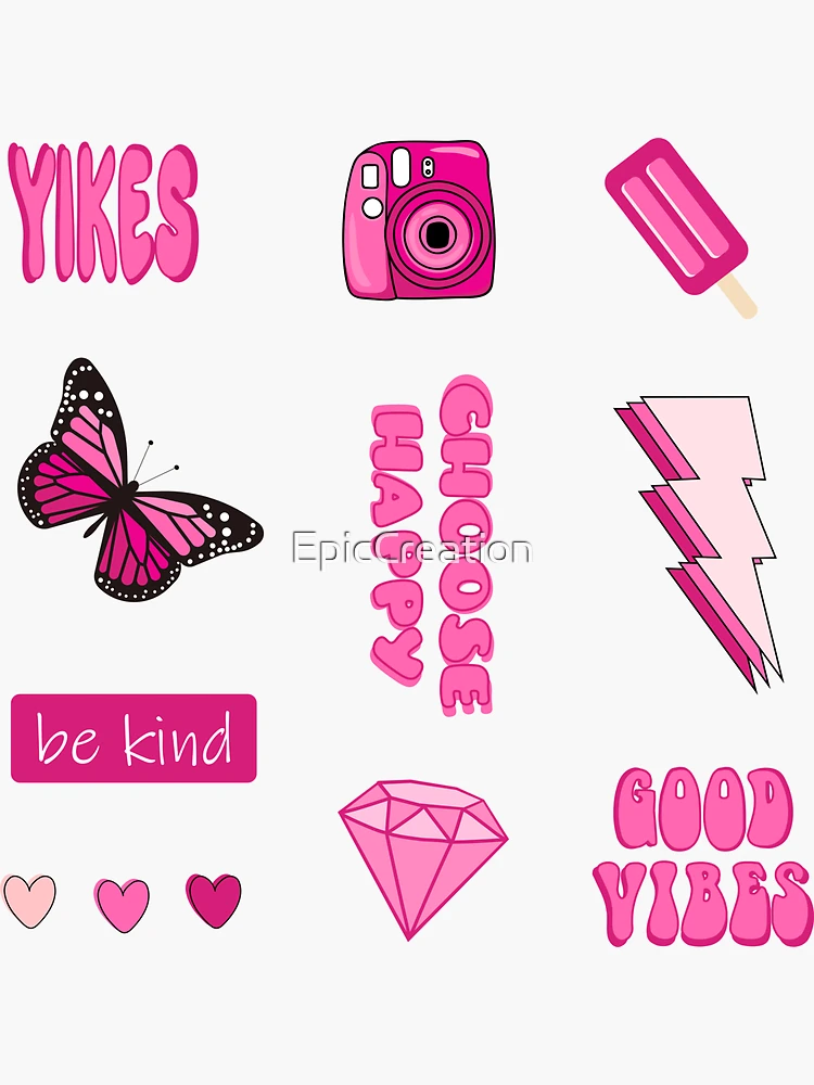 Vsco and aesthetic pink sticker pack Sticker for Sale by Pastel-PaletteD