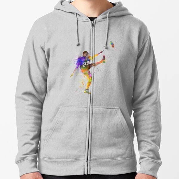 american football player man kicker kicking Zipped Hoodie