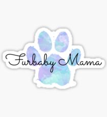 Furbaby Mama, Blue Dog Paw Sticker