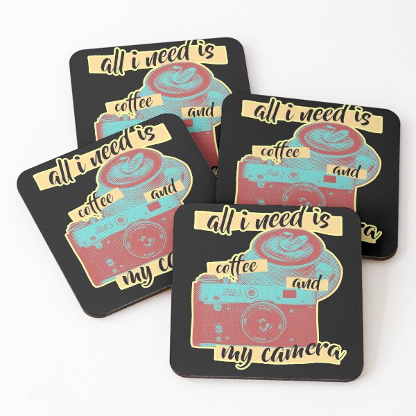 Item preview, all i need is coffee and my camera retro style designed and sold by syfufi.