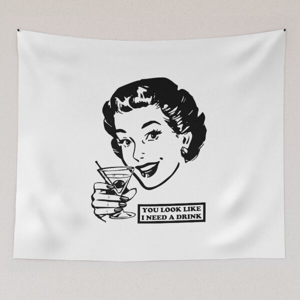 Item preview, You Look Like I Need A Drink - Funny Retro Vintage Black designed and sold by anghelapparel.