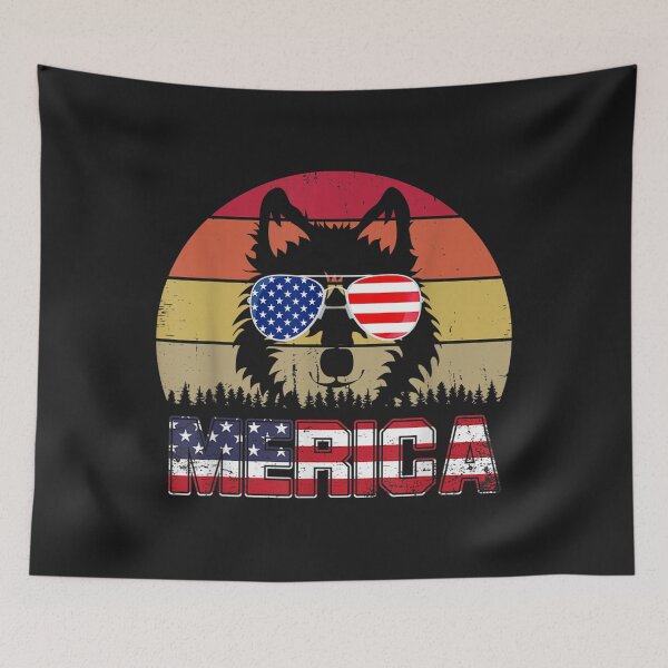 Item preview, Vintage American Dog Patriotic Americans USA Flag Sunflower designed and sold by sara4ly.