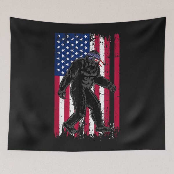 Item preview, Vintage Bigfoot American Flag Art 4th of July Party designed and sold by sara4ly.