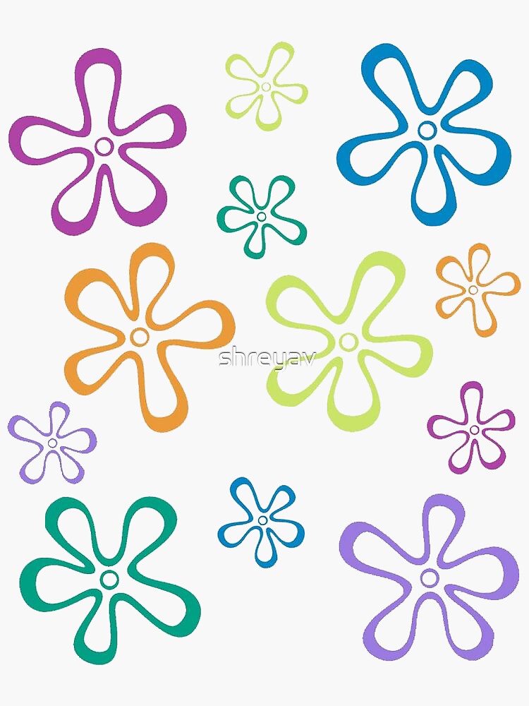 Bikini Bottom Flowers Sticker