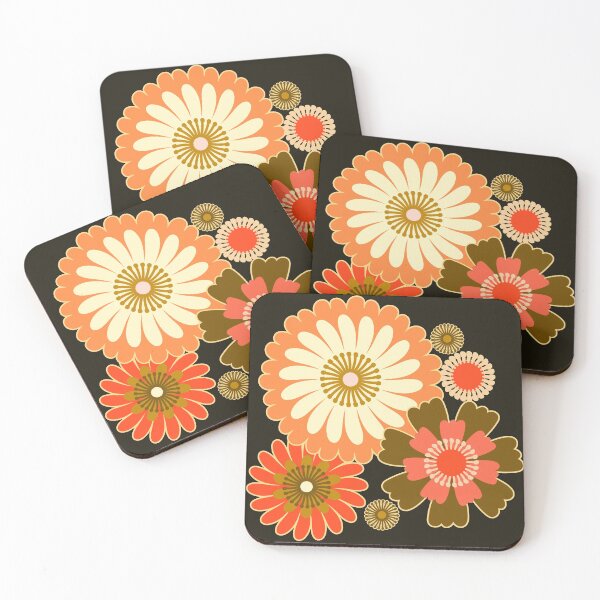 Item preview, Folk Art Florals in Olive, Cream and Orange - Vintage Vibes designed and sold by FrancesPoff.