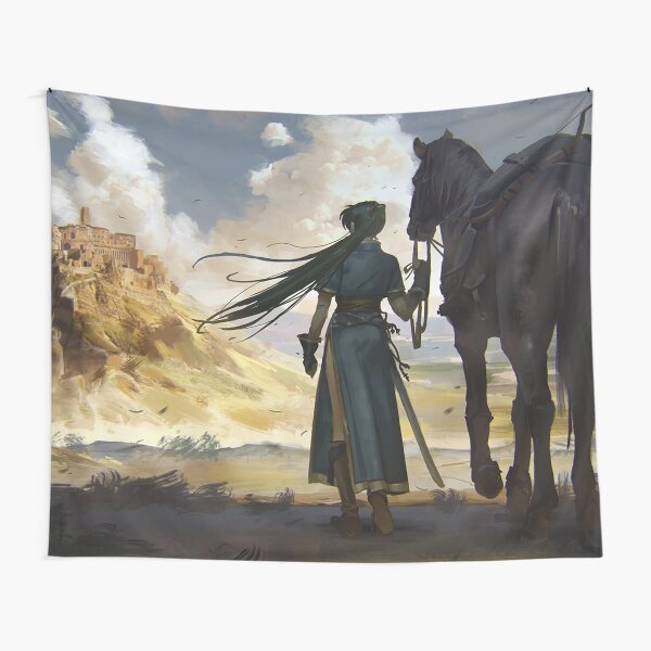 Anime Fantasy Fortress Tapestry
