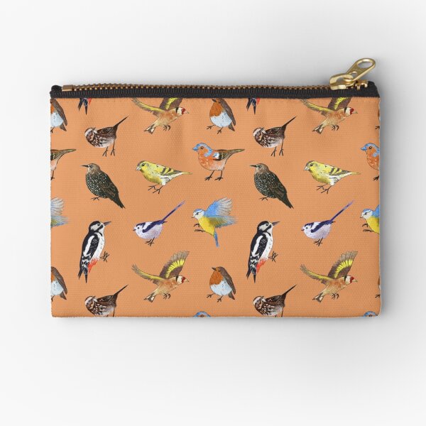 British Bird Pattern Zipper Pouch