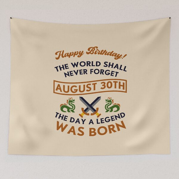 Item preview, August 30th The Day A Legend Was Born Dragons And Swords Design (Dark) designed and sold by Graograman.