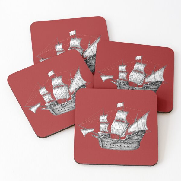 Item preview, Fine art old ship design designed and sold by luckyturtles.