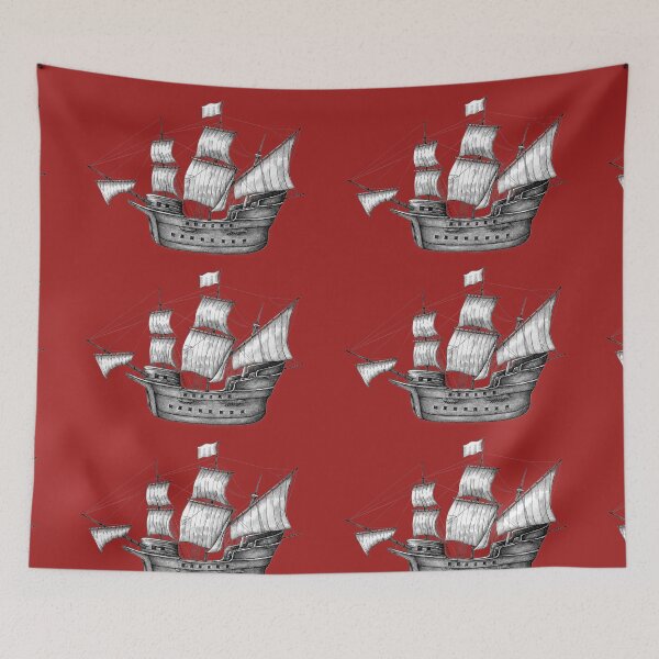 Item preview, Fine art old ship design designed and sold by luckyturtles.