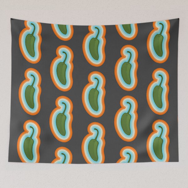 Item preview, Green Jalapeno Chili with colorful border designed and sold by BRU Design.