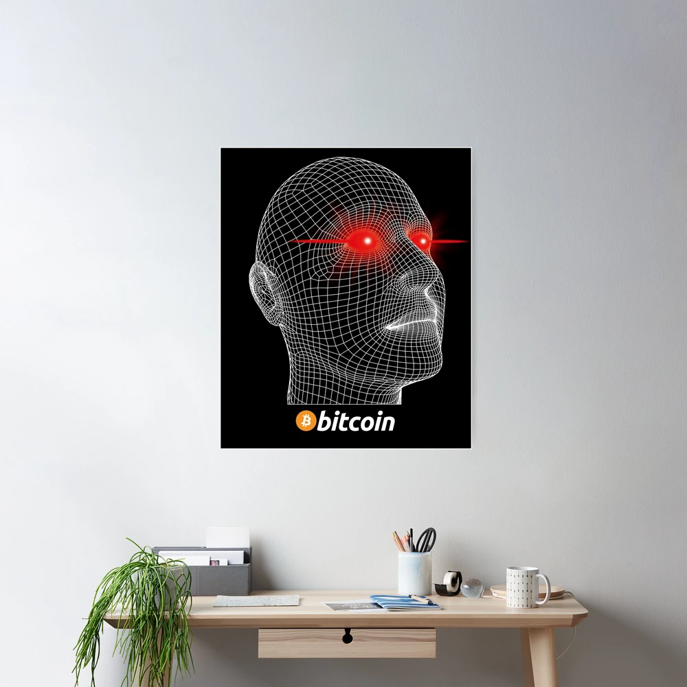 Bitcoin Laser Eyes Wireframe Graphic Design