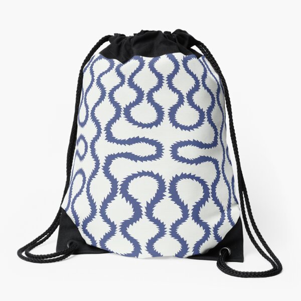 Blue Squiggle pattern Drawstring Bag