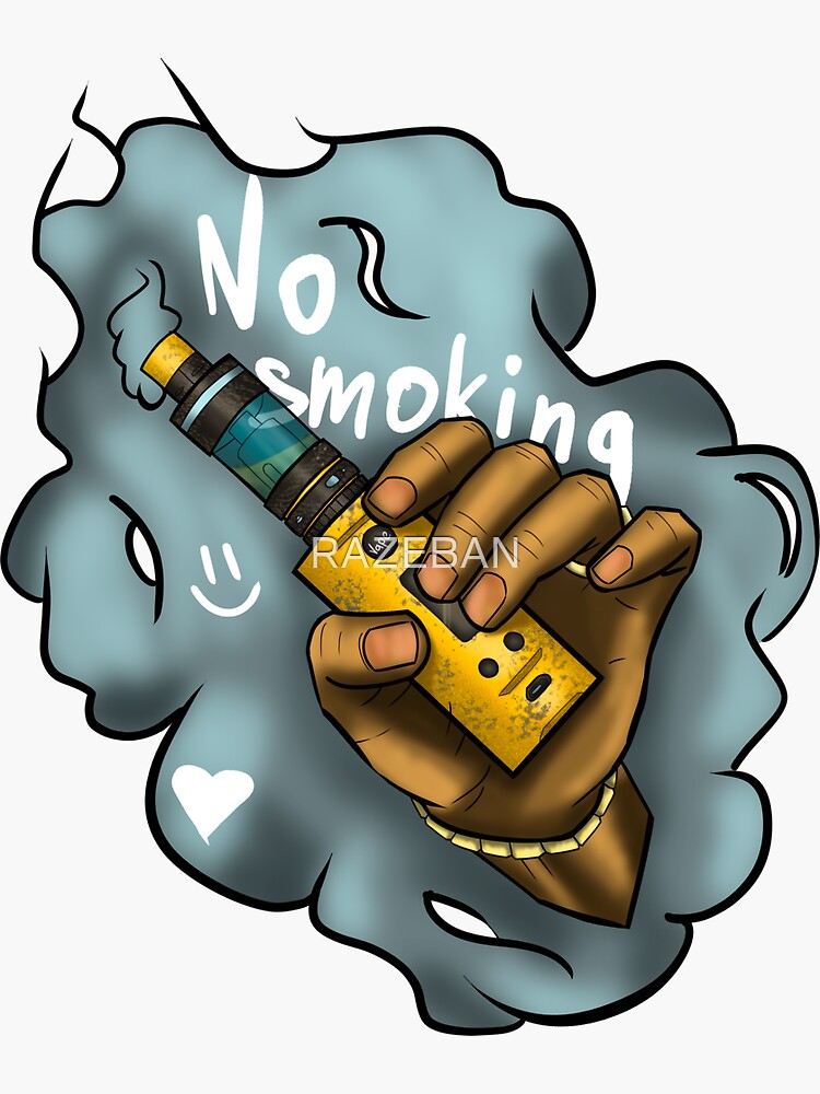 Golden Vape against smoking tobacco" Sticker for Sale by RAZEBAN | Redbubble
