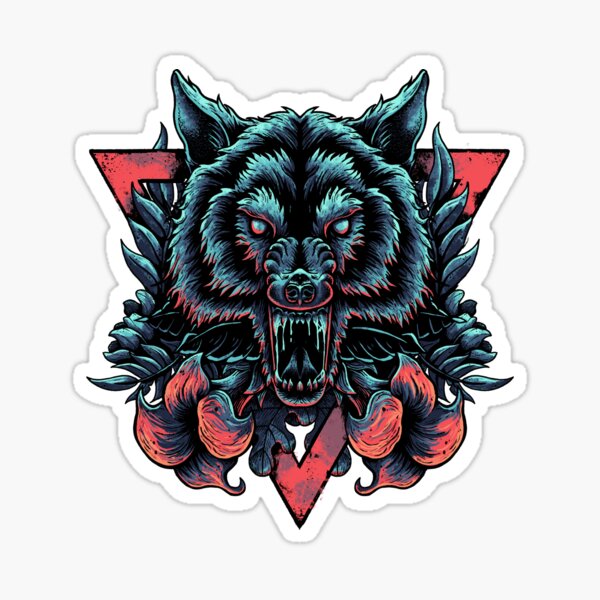 Lone Wolf Illustration Sticker