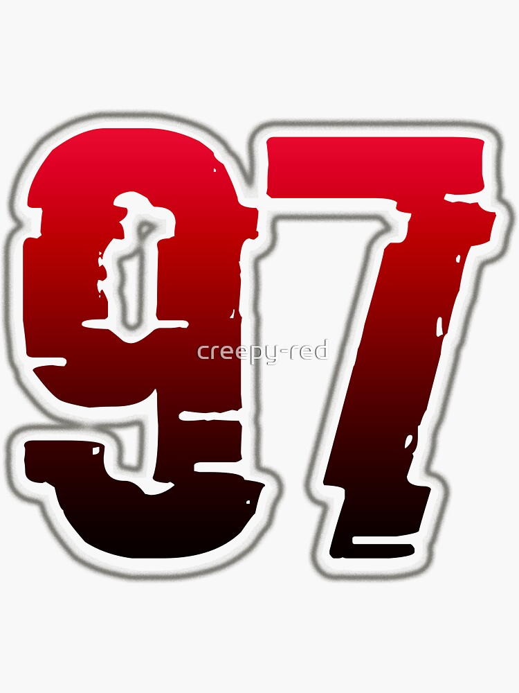 "Creepy Red Number 97" Sticker For Sale By Creepy-red | Redbubble