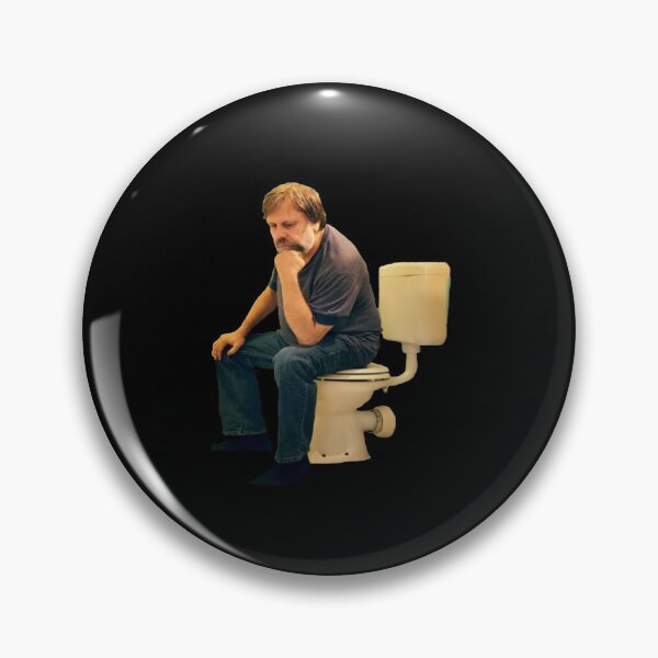 Aperçu de l'œuvre Slavoj Zizek sur les toilettes noires créée et vendue par Philosophy G(r)eeks.