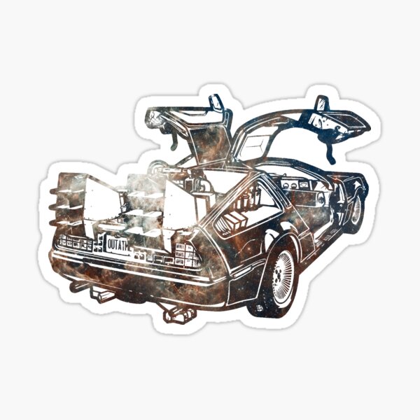 "Delorean" Sticker for Sale by Elyssiel | Redbubble